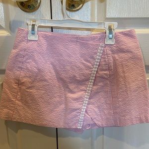 Lilly Pulitzer pink seersucker skort